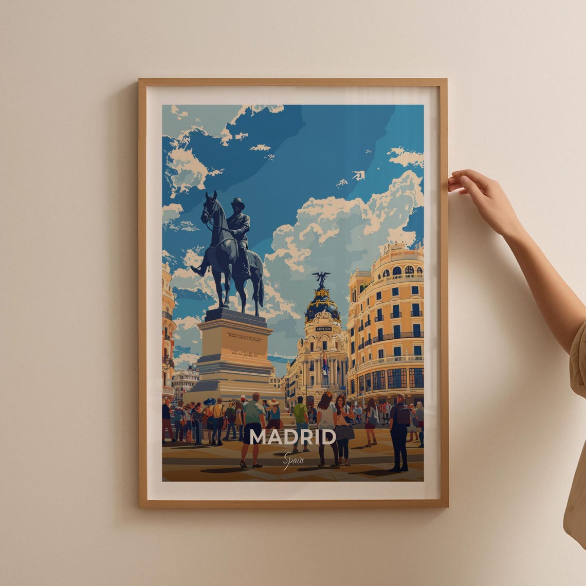 Madrid Spain Puerta del Sol Square Statue City Travel Poster - Image 2