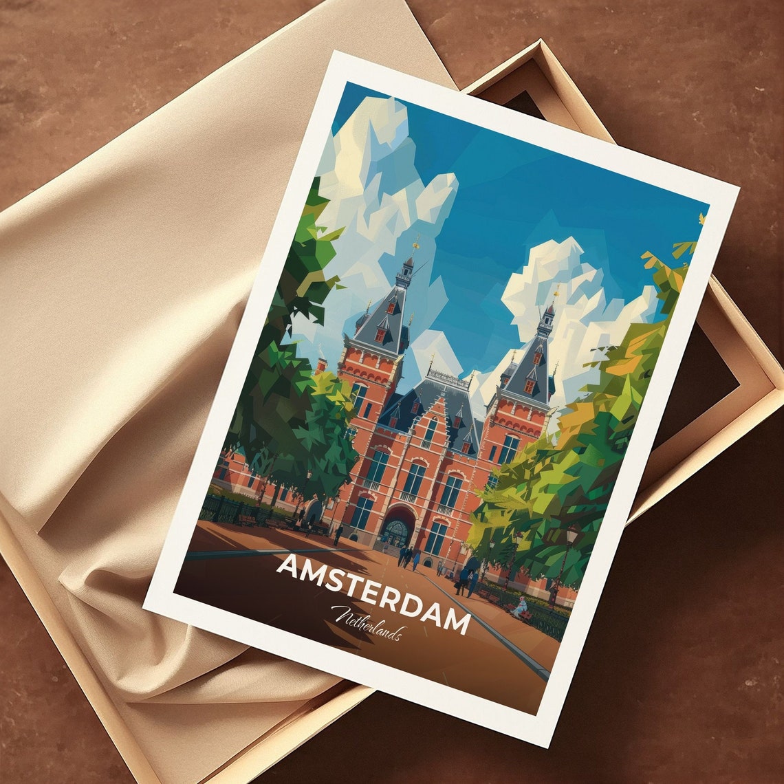 Amsterdam Netherlands Rijksmuseum Red Brick Facade In Summer Poster - Image 3
