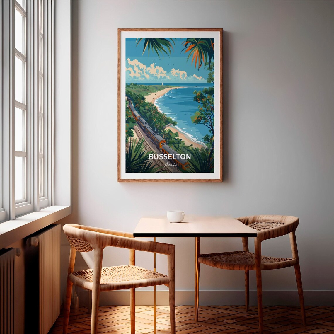 Busselton Australia Coastal Railway and Palm Beach Travel Poster - Image 2