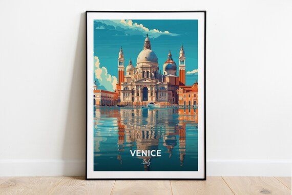 Venice Saint Marks Basilica Lagoon Reflections Grand Canal Travel Poster
