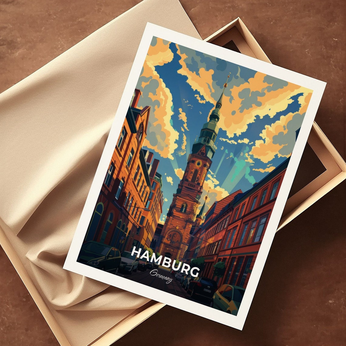 Hamburg Germany Saint Michaelis Church Tower Vintage Travel Poster - Image 3