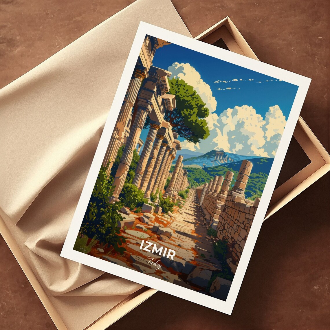 Izmir Ephesus Ancient Marble Street Ruins Turkey History Travel Poster - Image 3