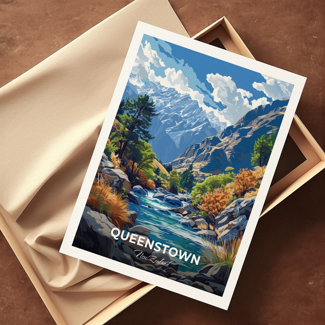 Queenstown Skippers Canyon Turquoise River Rocky Gorge Travel Poster - Image 3