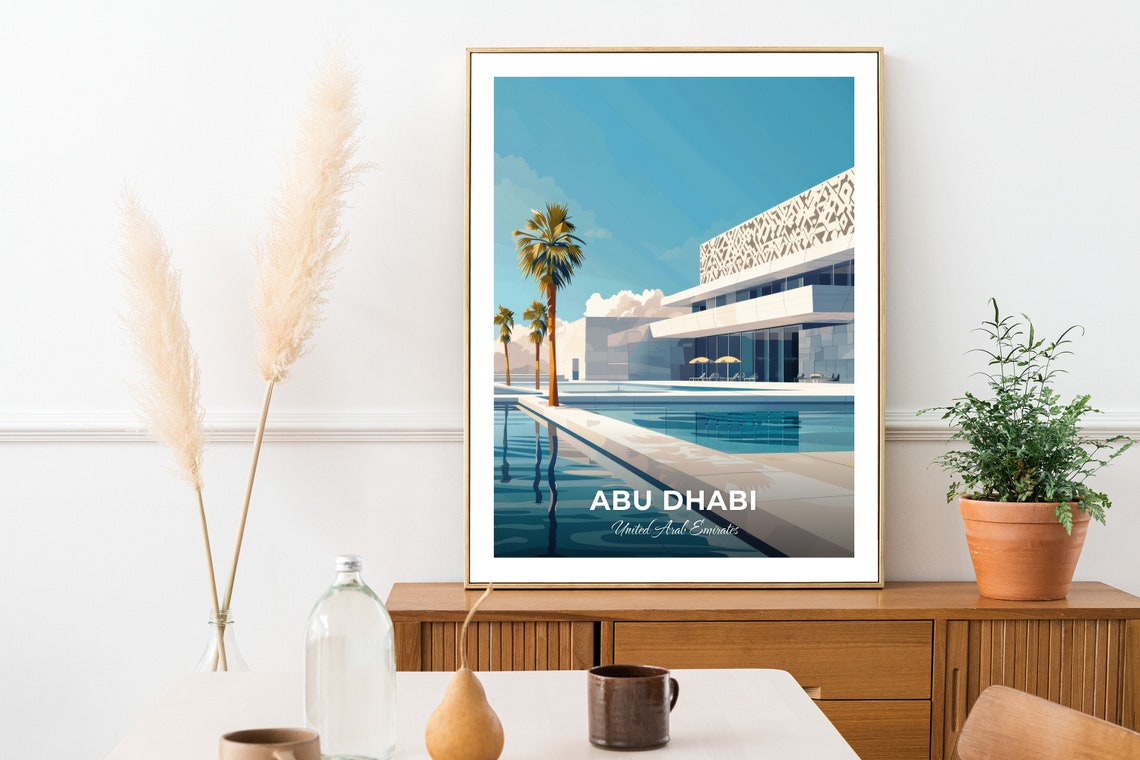 Abu Dhabi UAE Louvre Museum Modern Dome Architecture Travel Poster - Image 2