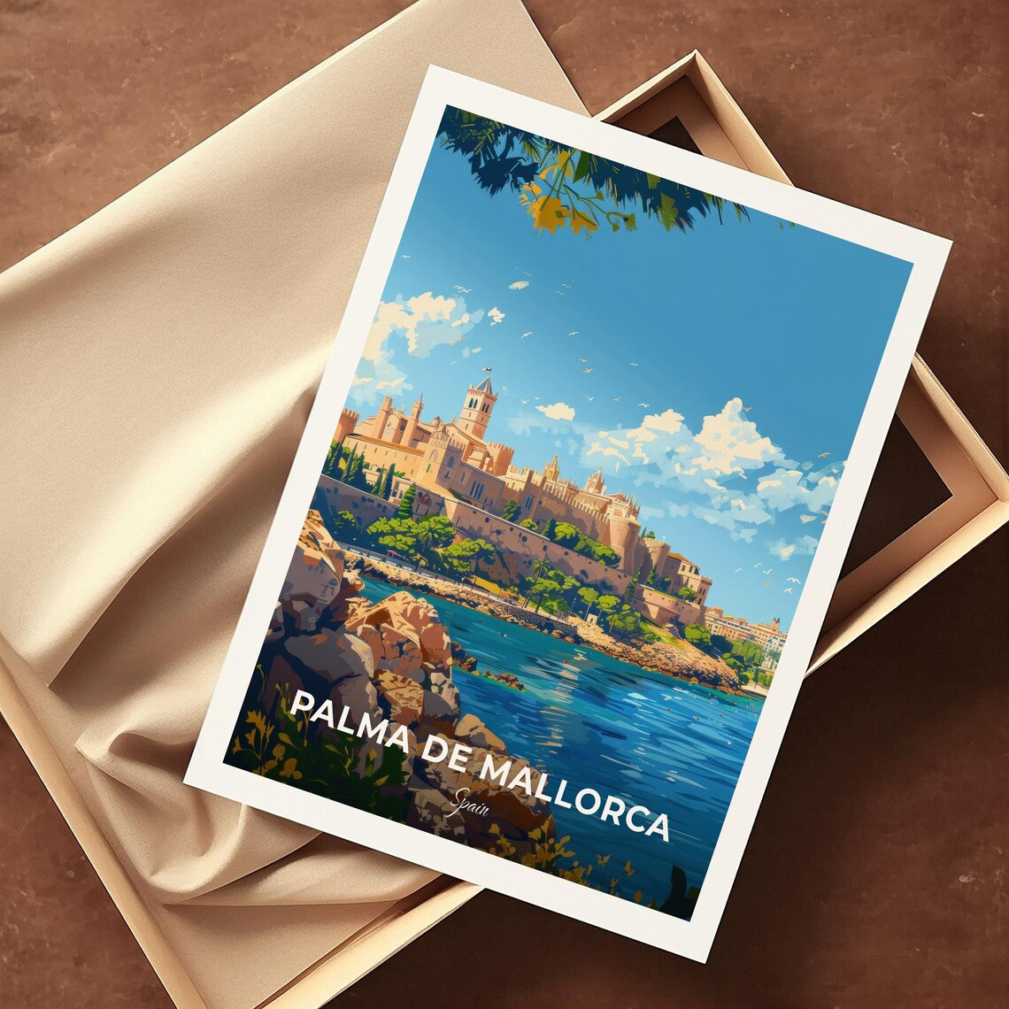 Palma de Mallorca Spain Coastal Palace Seaside Town Travel Poster - Image 4