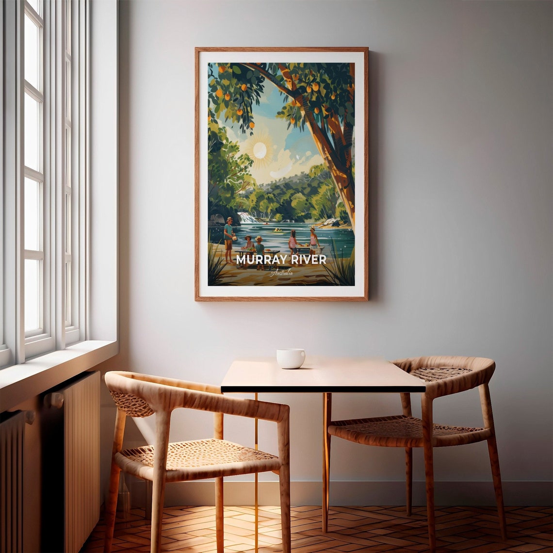 Murray River Australia Family Picnic by the Water Travel Poster - Image 2