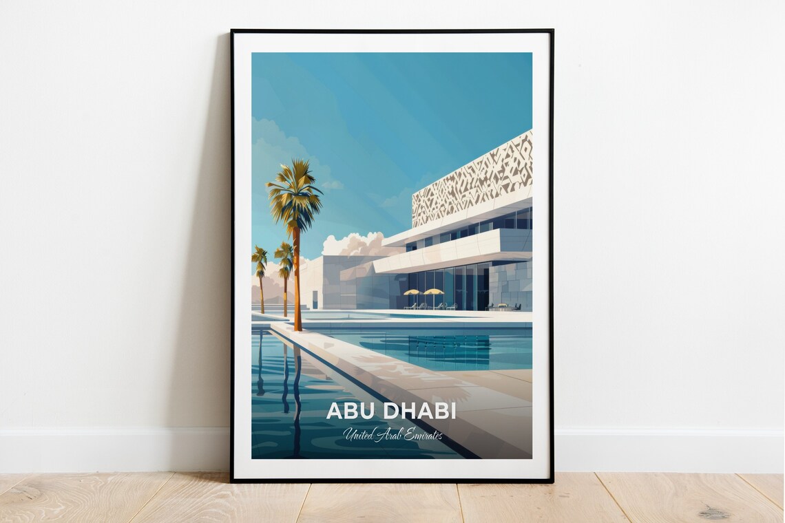 Abu Dhabi UAE Louvre Museum Modern Dome Architecture Travel Poster