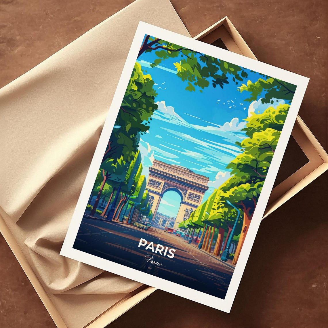 Paris France Arc de Triomphe Champs Elysees Modern Travel Poster - Image 4