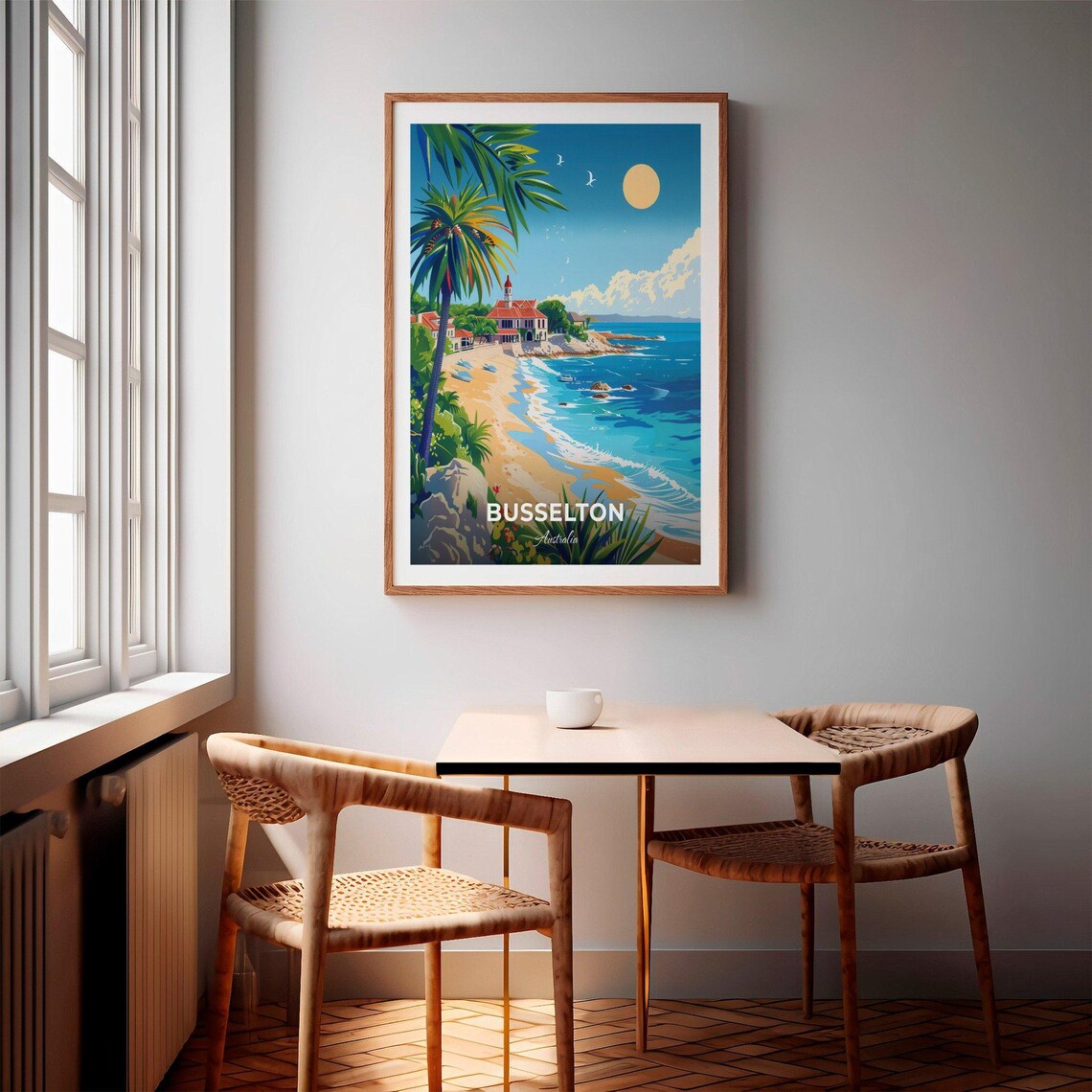 Busselton Australia Beach Church Palms Sunny Shore View Poster - Image 2