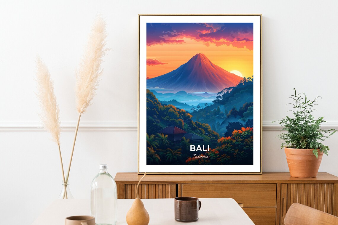 Bali Mount Batur Sunrise Volcano Jungle View Indonesia Poster - Image 2