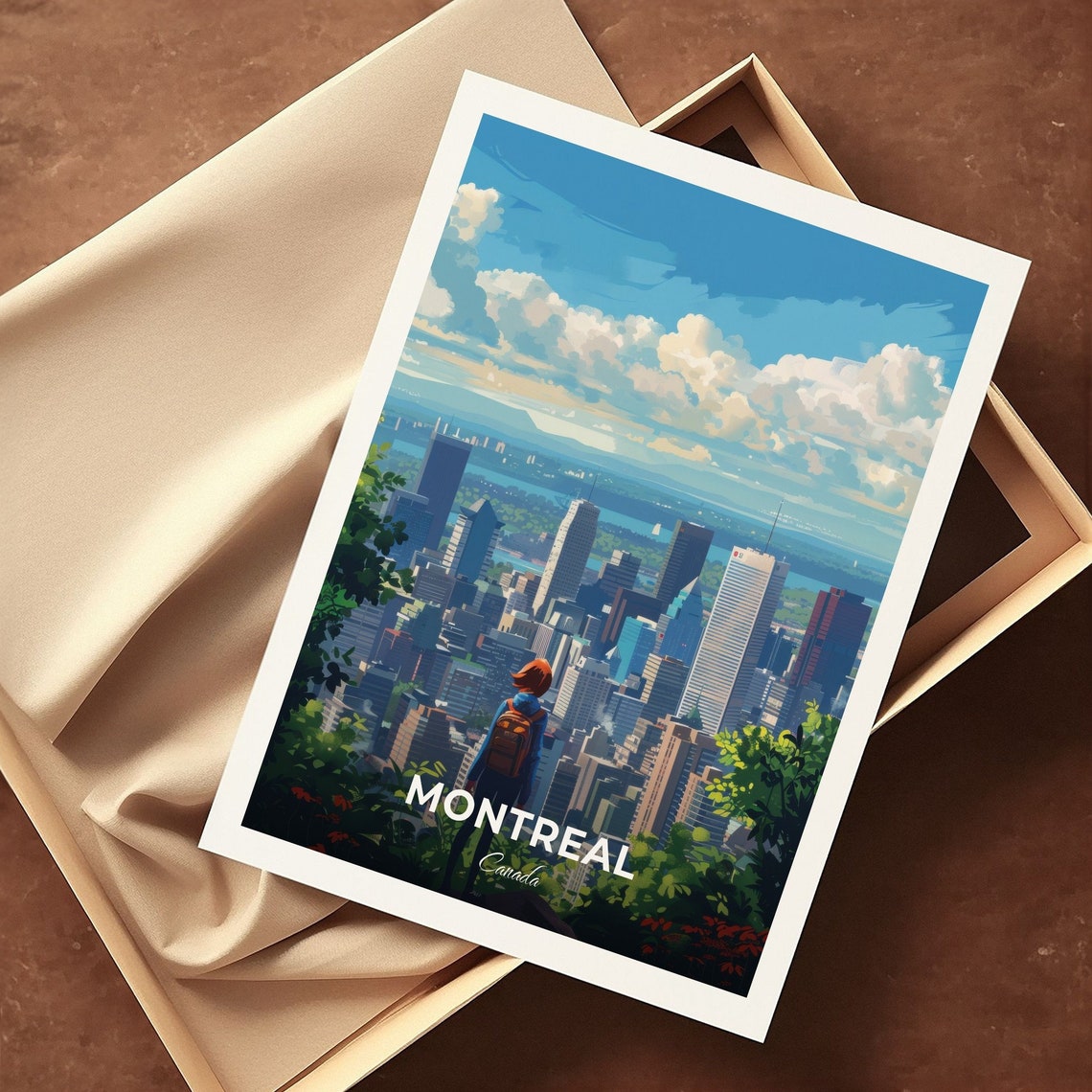 Montreal Mount Royal Skyline View Canada Cityscape Travel Poster - Image 3