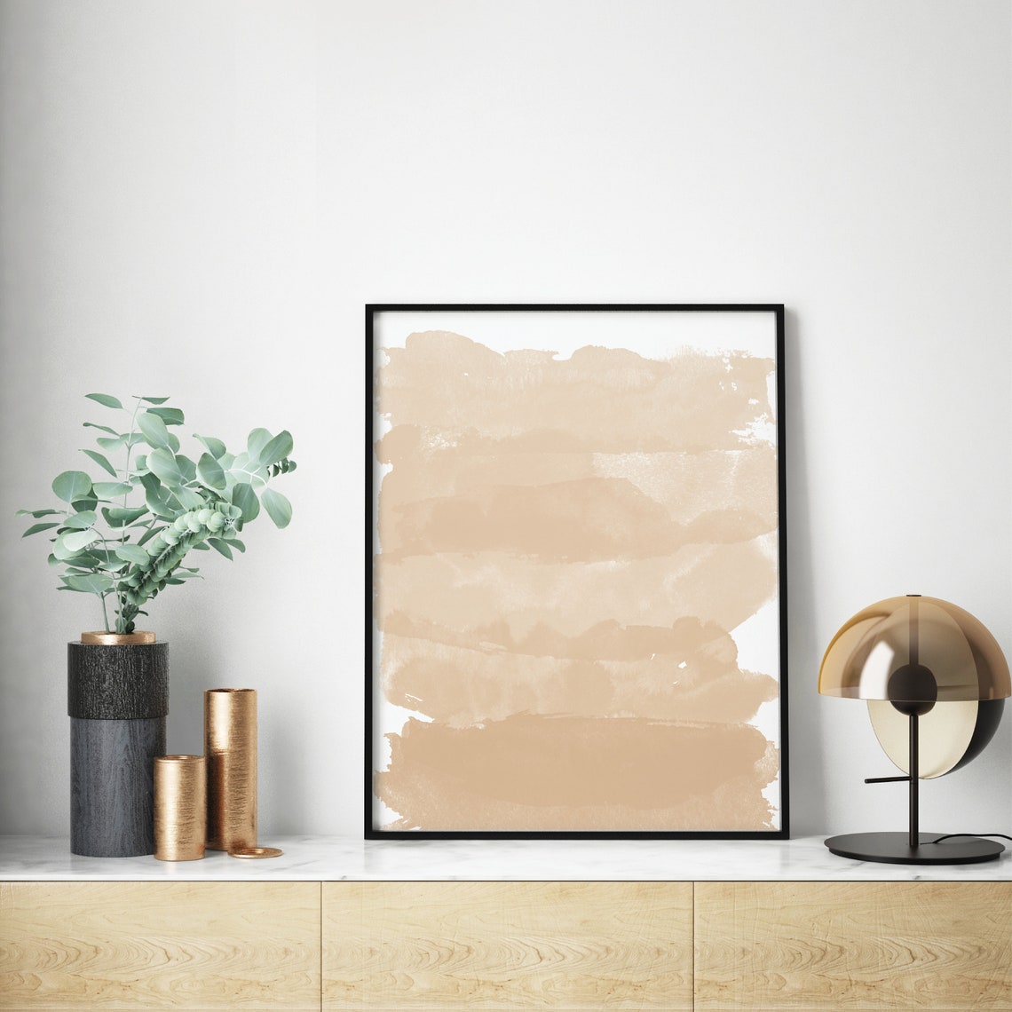 Gray Ink Blot Abstract Artwork Frame Options Black White Matte Poster - Image 2