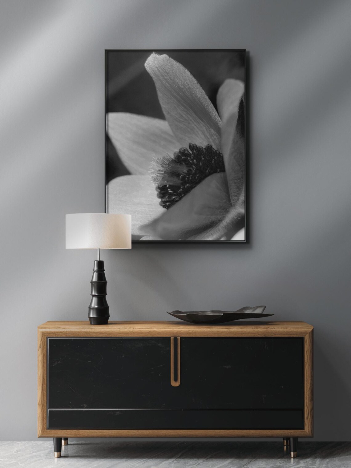 High Contrast Black And White Flower Close Up Art Print - Image 2