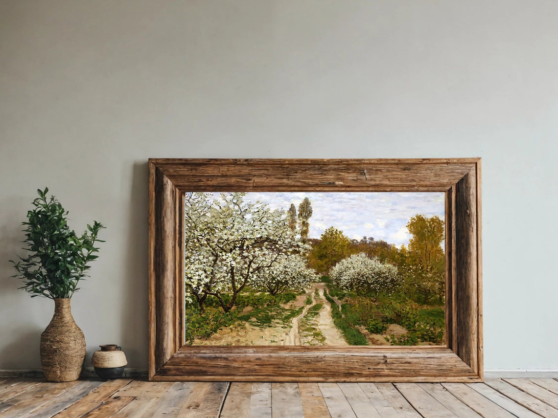 Monet Spring Blossom Orchard White Flowering Trees Garden Poster - Image 6