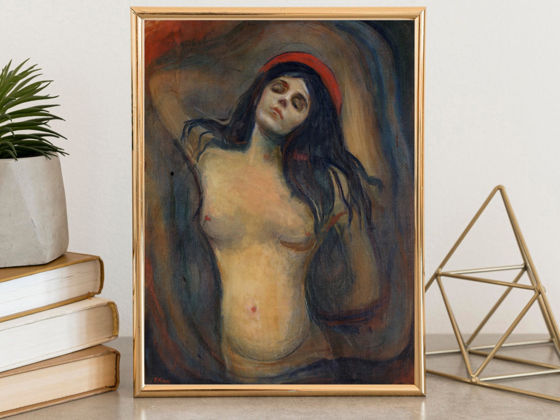 Munch Madonna Iconic Red Halo Figure Expressionist Masterpiece Poster