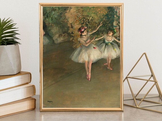 Edgar Degas Wall Art Two Dancers On Stage Painting Edgar Degas Instant Vintage Ballerina Painting