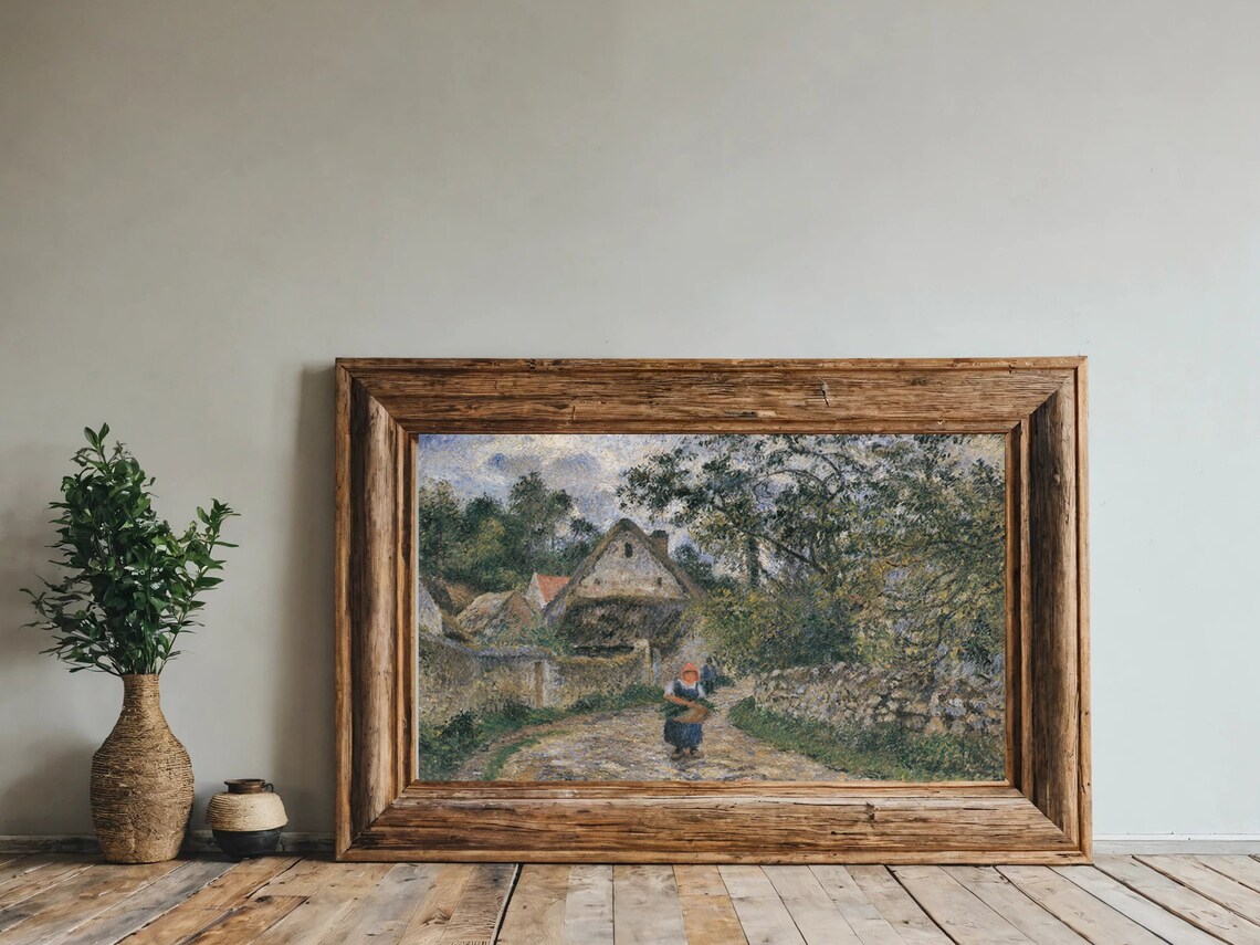 Stone Cottage Path Village Peasant Woman Impressionist Poster - Image 7