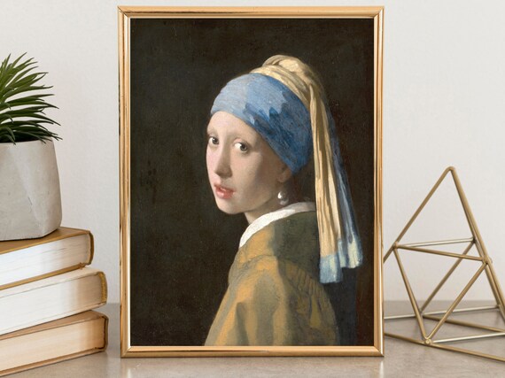 Girl With A Pearl Earring By Johannes Vermeer Art Prints Dutch Baroque Painting Vintage Woman Portrait Print Wall Art