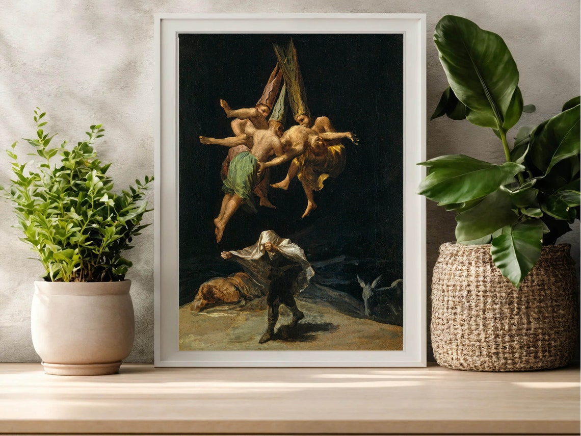 Francisco Goya The Witches Flight Dark Romantic Artwork Poster - Image 8