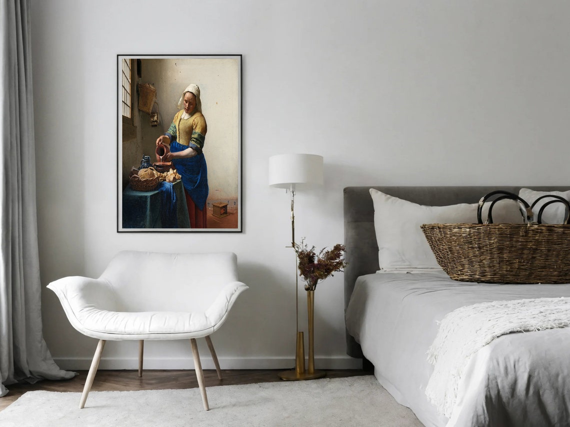 Johannes Vermeer The Milkmaid Print Dutch Baroque Painting Fine Art Print Aesthetic Painting Baroque Era Art Museum Poster - Image 3