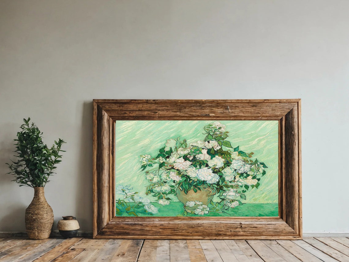 Vincent van Gogh Roses Pink White Roses Still Life Floral Poster - Image 6
