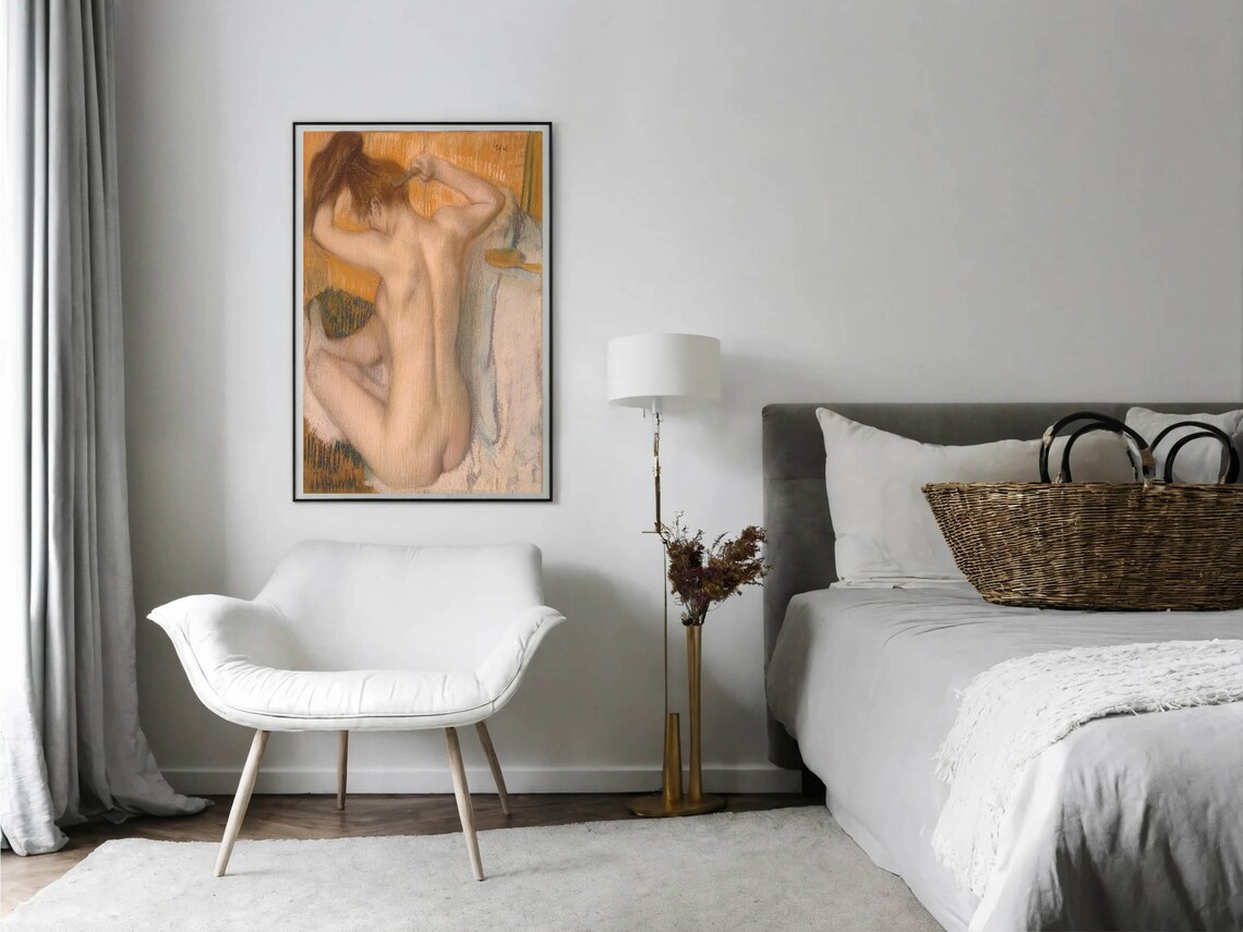 Edgar Degas Woman Combing Her Hair Pastel Figure Classic Print - Image 8