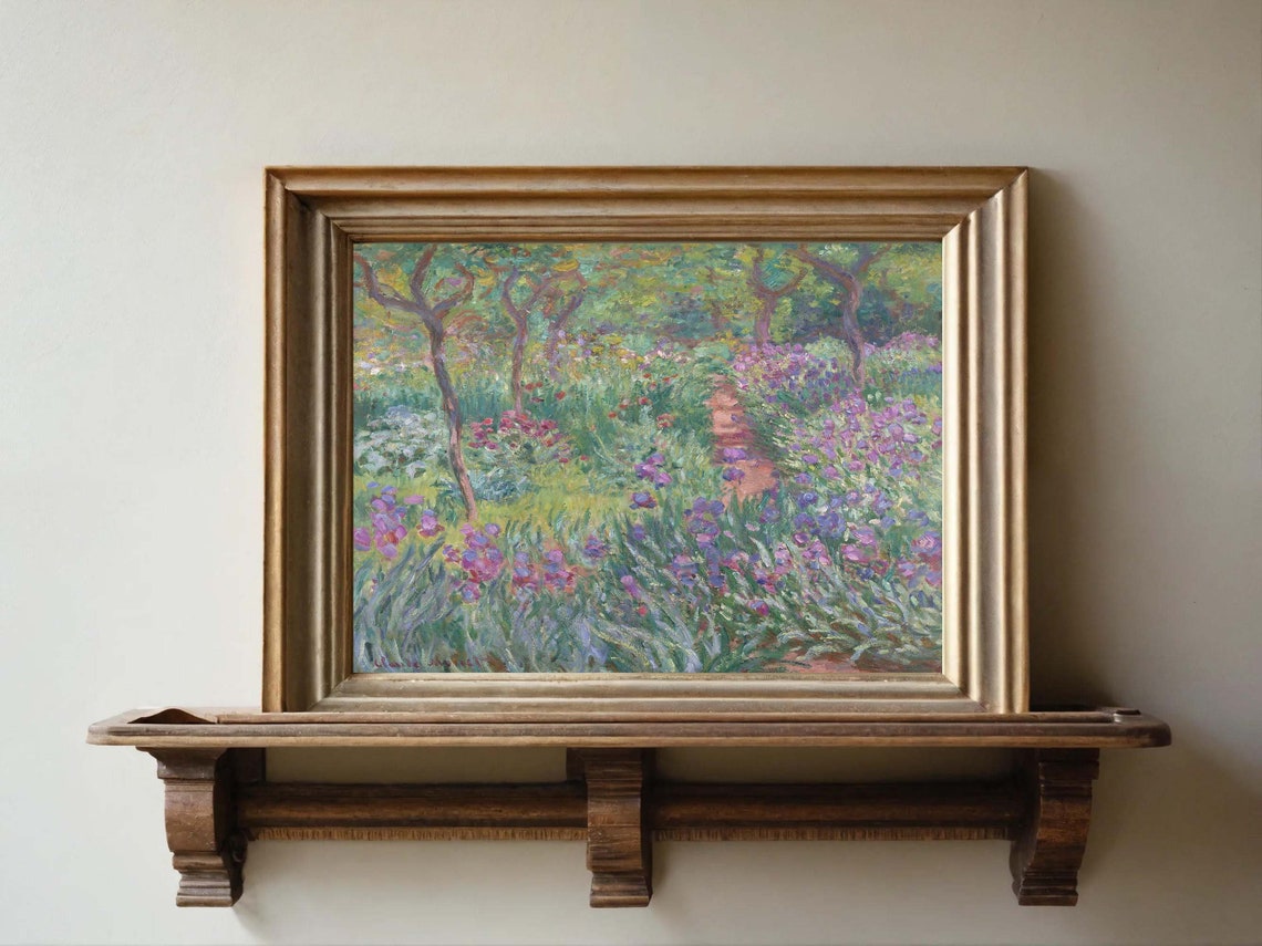 Claude Monet Garden in Giverny Iris Flower Path Impressionist Poster - Image 6