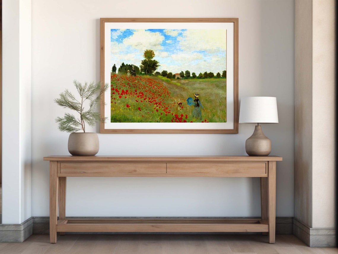 Claude Monet Poppy Field in Argenteuil Red Poppies Landscape Poster - Image 3