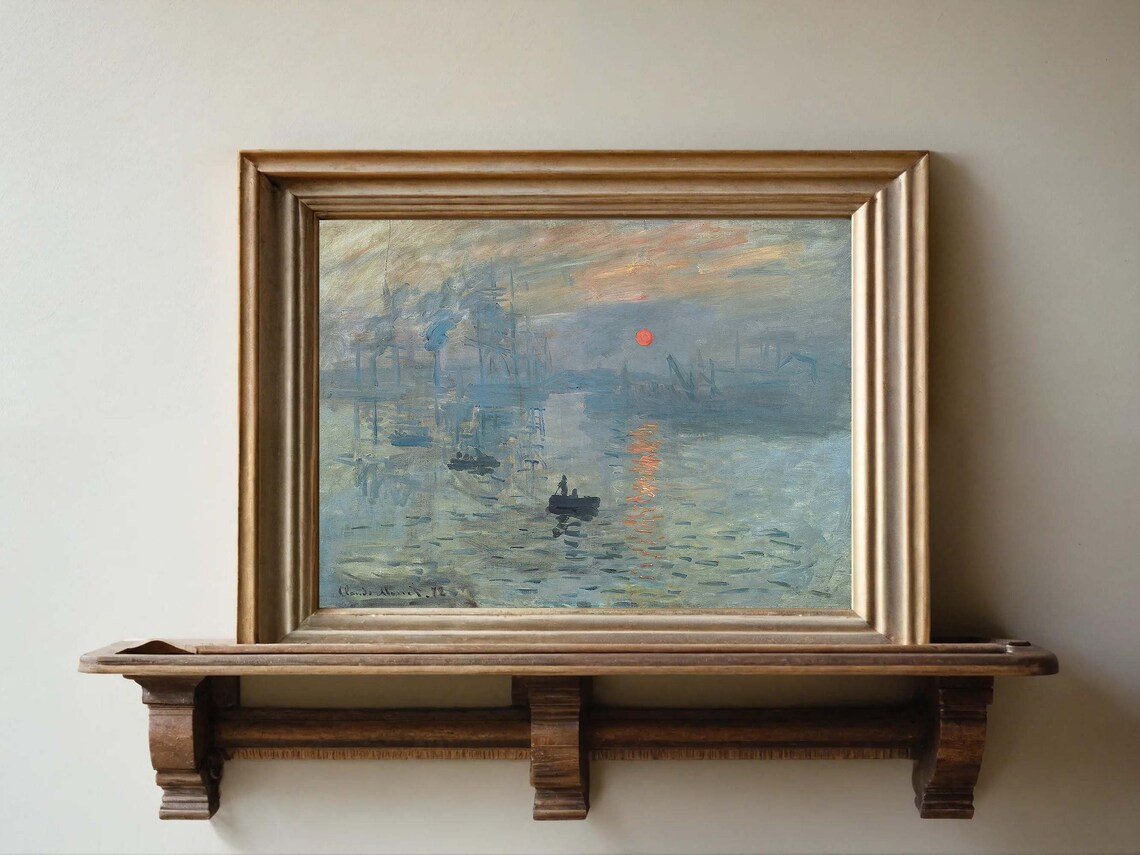 Claude Monet Landscape Poster Impression Sunrise By Claude Monet Sea Print Monet Wall Art Instant