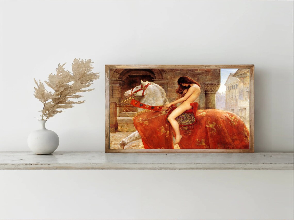 Lady Godiva by John Collier, Vintage Portrait Art Print - Image 2