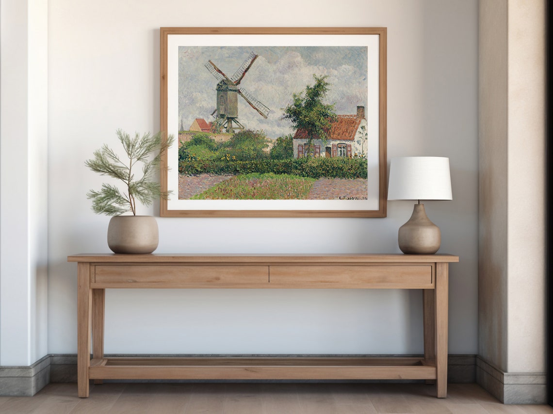Pissarro Windmill Countryside Cottage Rustic Village Art Poster - Image 7