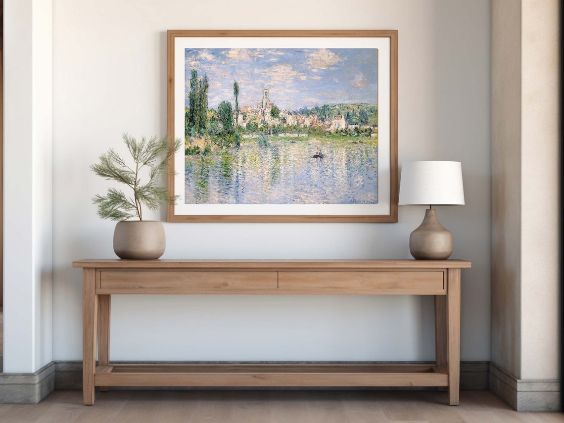 Claude Monet Vetheuil in Summer Seine Village Riverside Print - Image 5