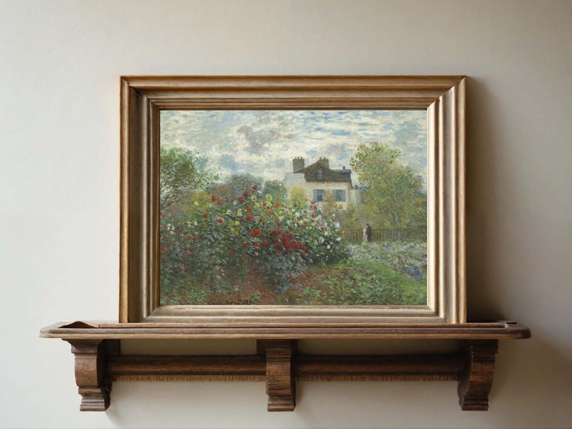Claude Monet The Garden at Argenteuil Flower Garden Vintage Print - Image 4