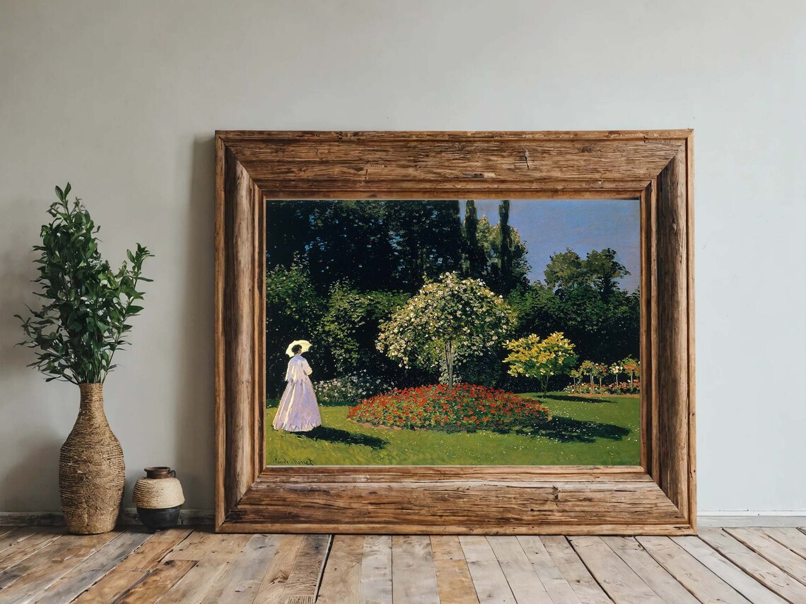 Claude Monet Lady in the Garden Impressionist Parasol Woman Poster - Image 5