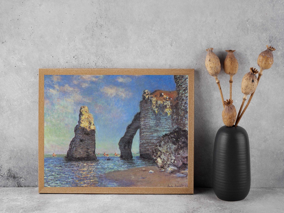 Claude Monet The Manneporte Etretat Famous Sea Arch Coastal Print - Image 3