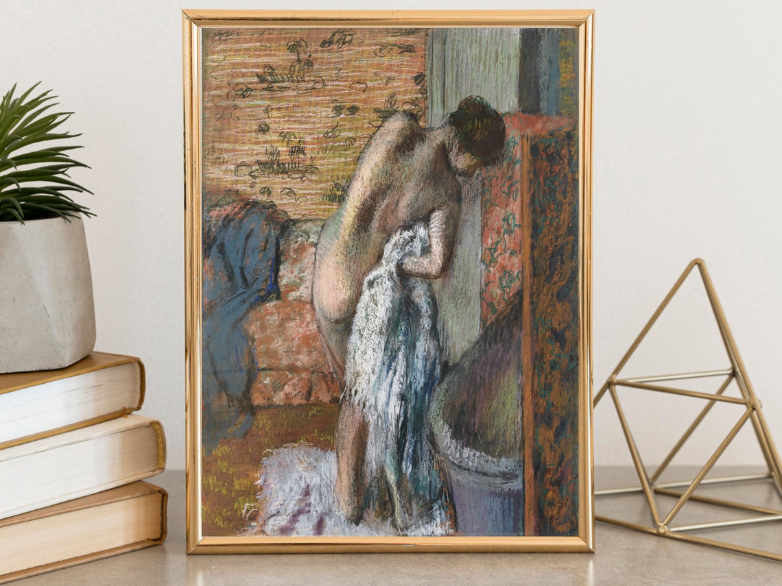 Degas Woman Drying Herself Bath Pastel Figure Impressionist Poster - Image 5