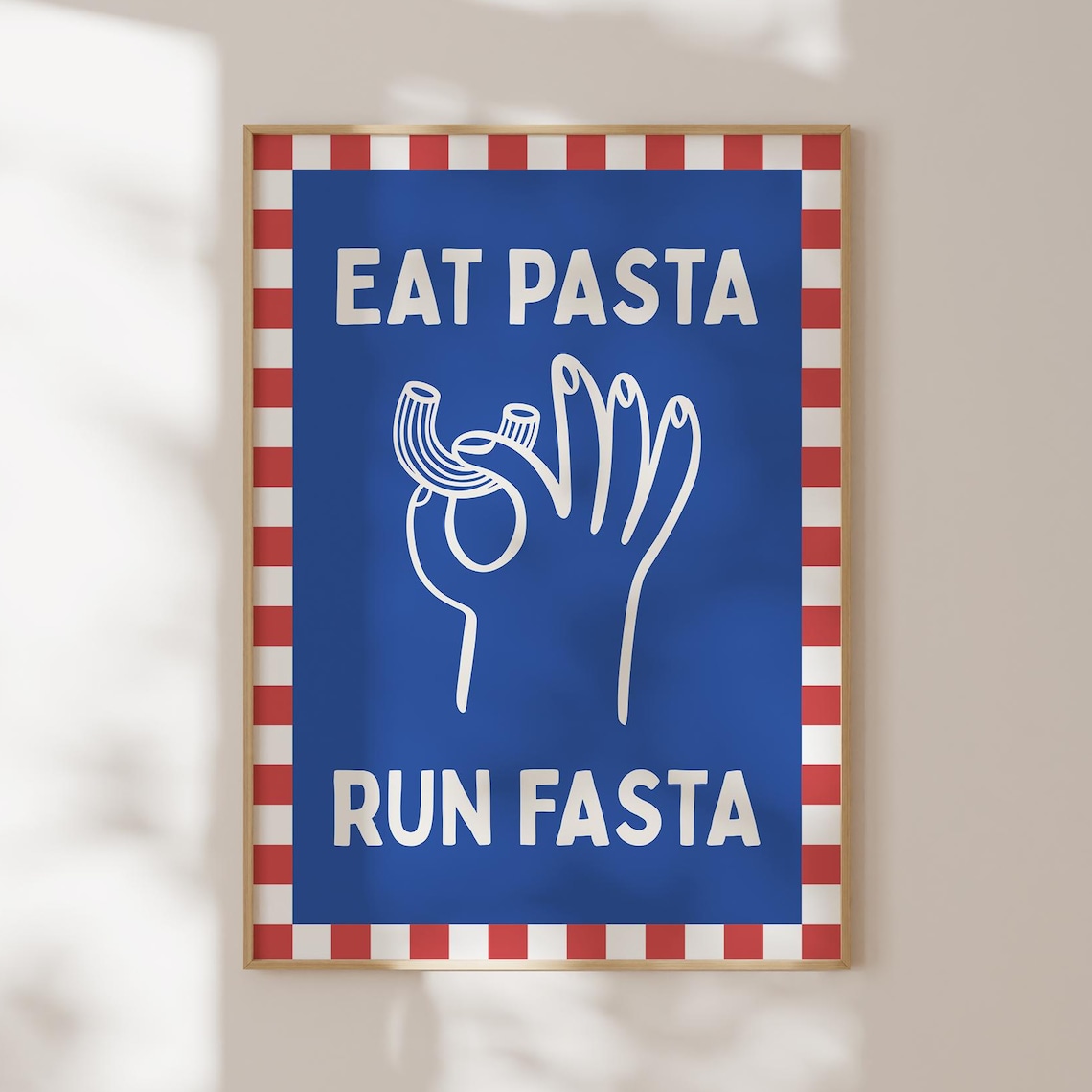 Retro Pasta Quote Poster, Italian Kitchen Wall Art