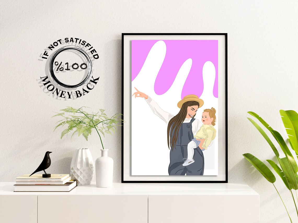 Custom Faceless Family Portrait, Father's Day Gift - Image 2