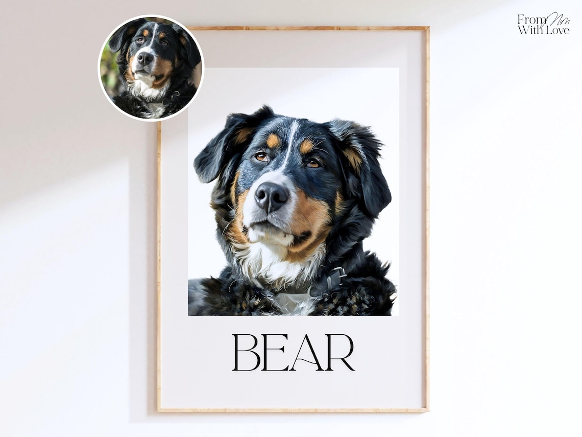 Personalized Watercolor Pet Portrait, Custom Dog or Cat