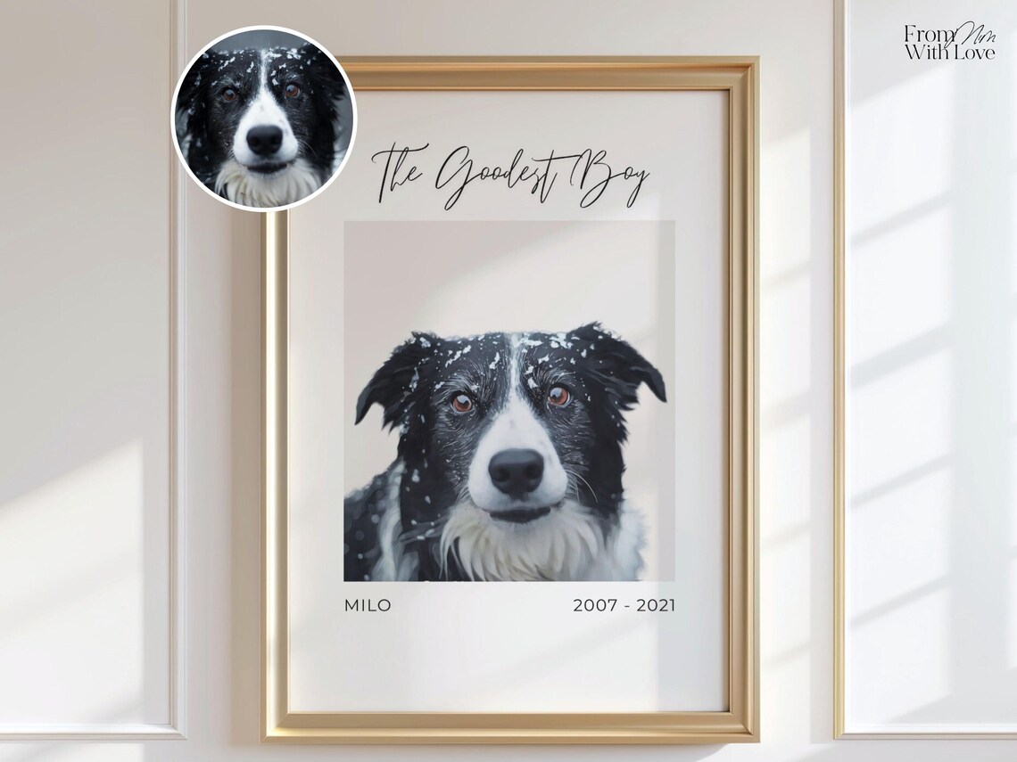 Custom Dog Portrait, Personalized Watercolor