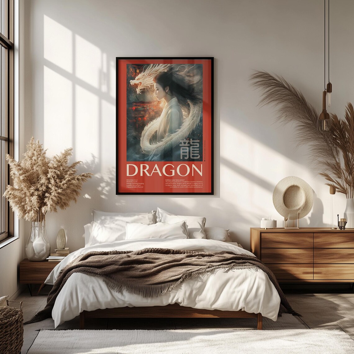 Dragon Spirit Animal Inner Strength Wisdom Inspirational Red Poster - Image 4