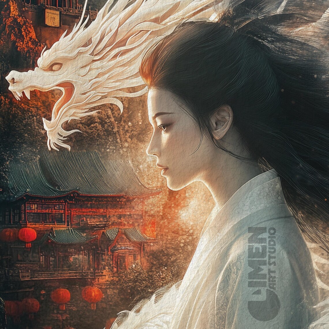Dragon Spirit Animal Inner Strength Wisdom Inspirational Red Poster - Image 3