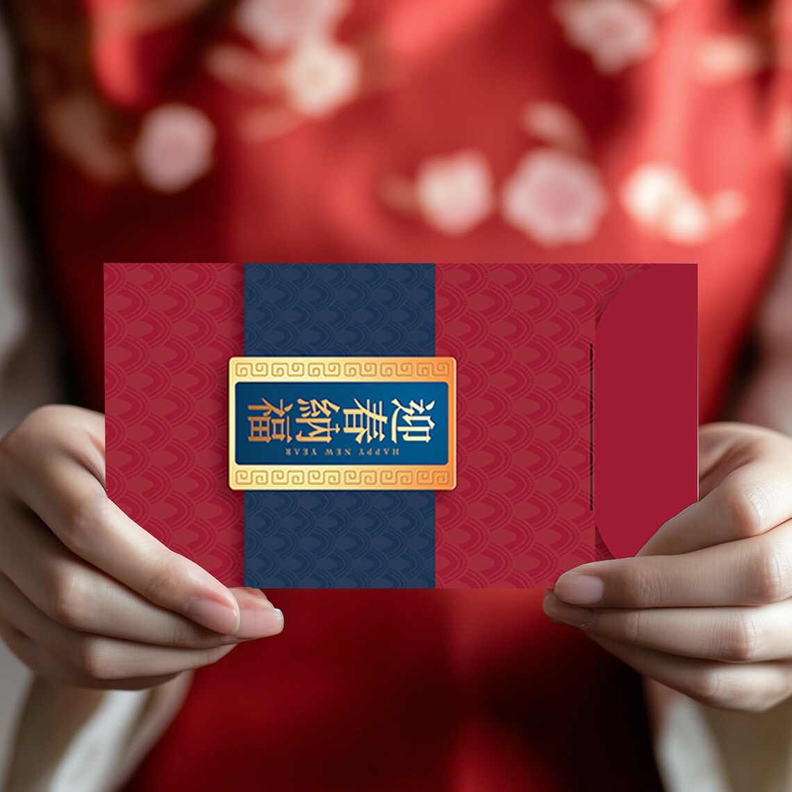 Year Of The Snake Blue Wave Lunar New Year Red Envelope Art Print - Image 2