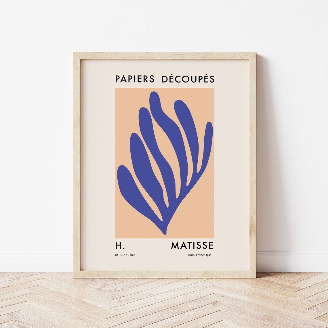Matisse Blue Leaf Papiers Decoupes 1955 Paris Gallery Art Poster