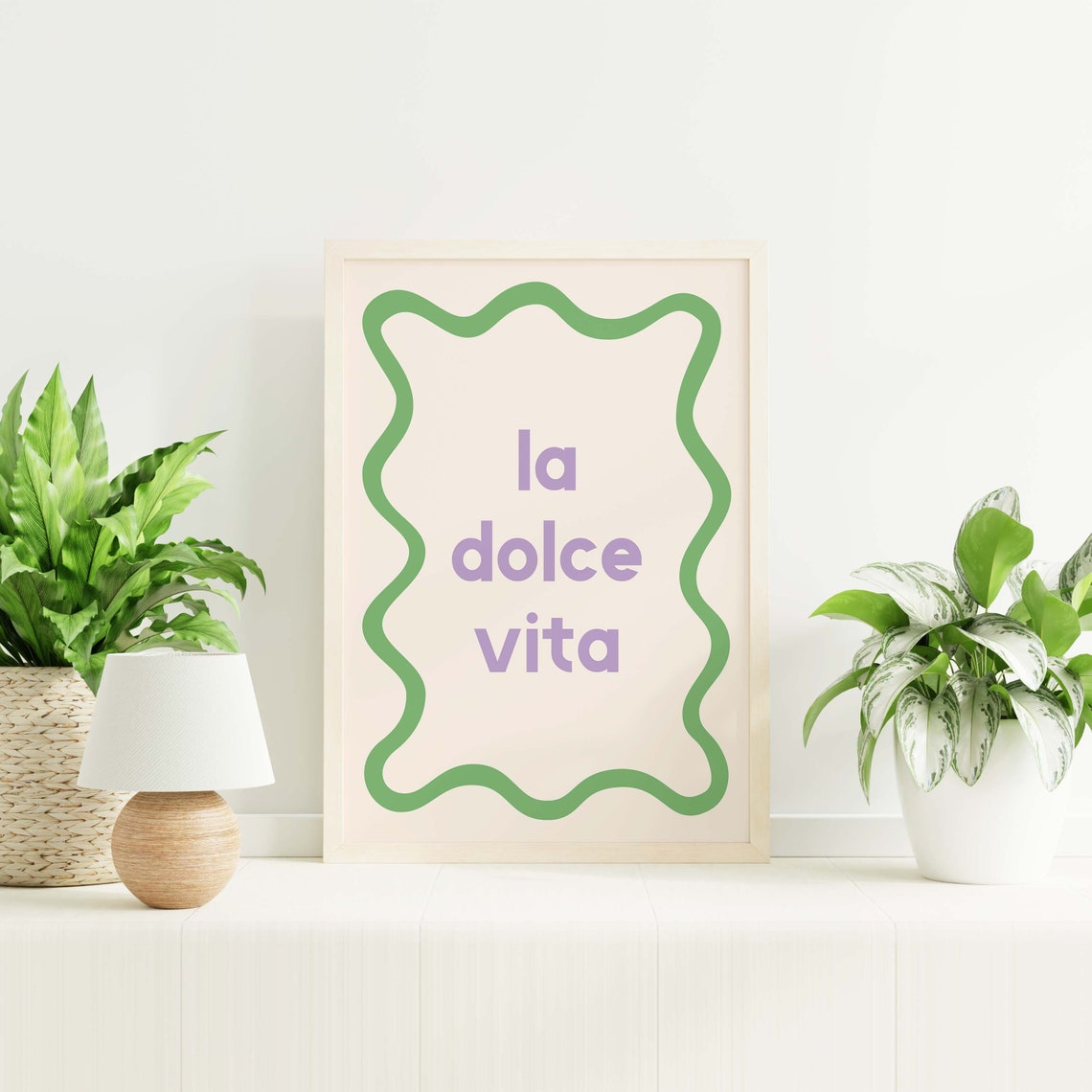 La Dolce Vita Italian Lavender Retro Squiggle Frame Cute Decor Poster - Image 5