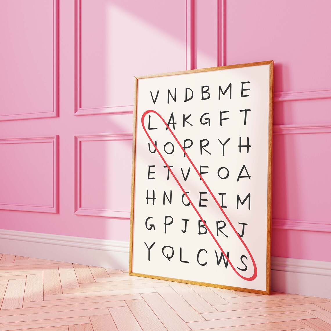 Word Search Love Puzzle Retro Find The Word Valentines Wall Print - Image 2