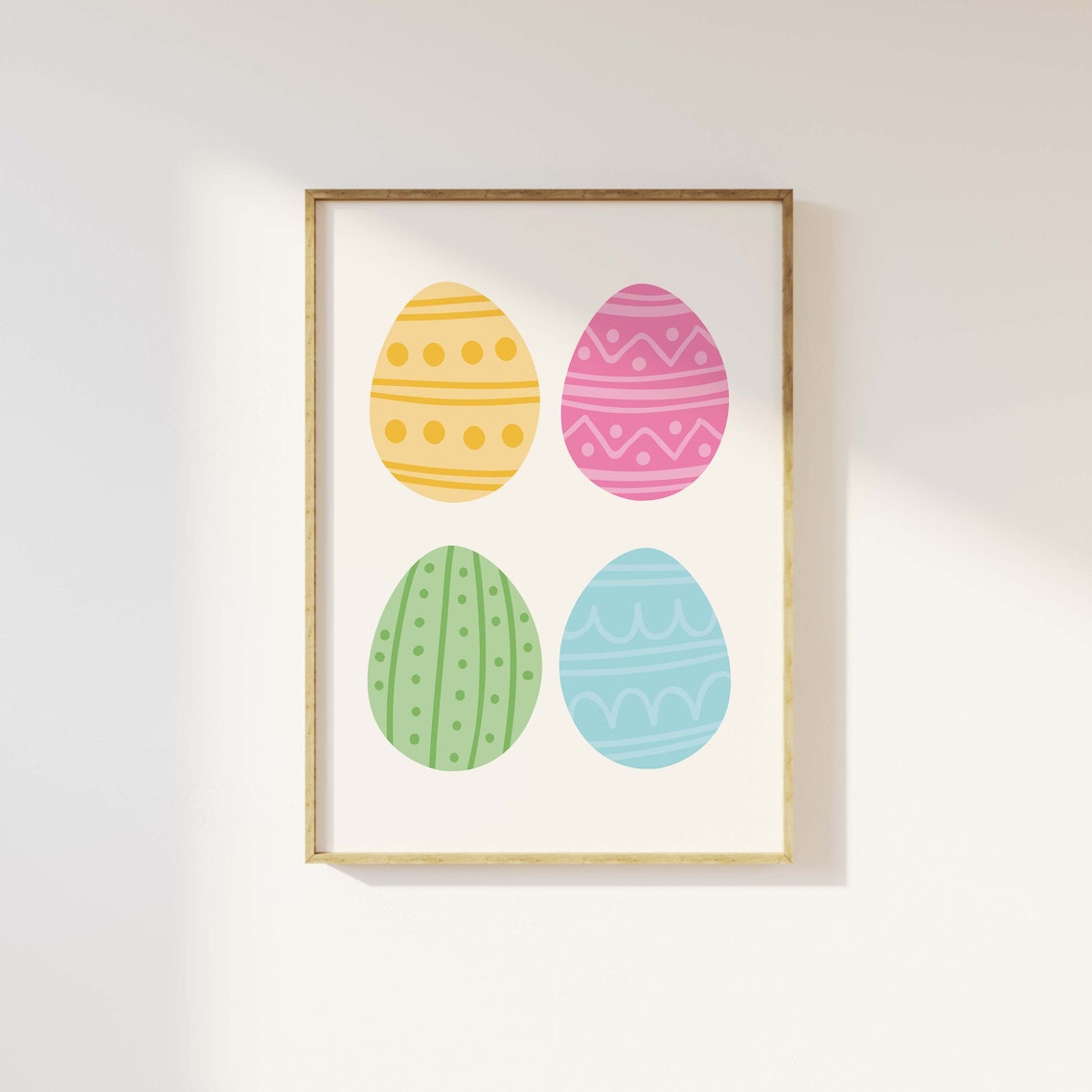 Easter Eggs Print Art Cute Easter Art Print Pink Pastel Wall Art Trendy Easter Decor Spring Wall Decor - Image 4