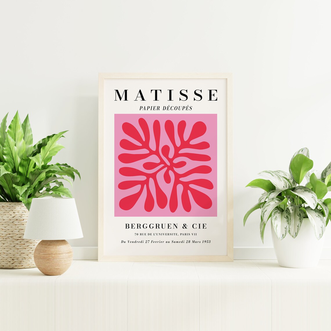 Henri Matisse Papier Decoupes Red Pink Exhibition Cut Out Poster - Image 4
