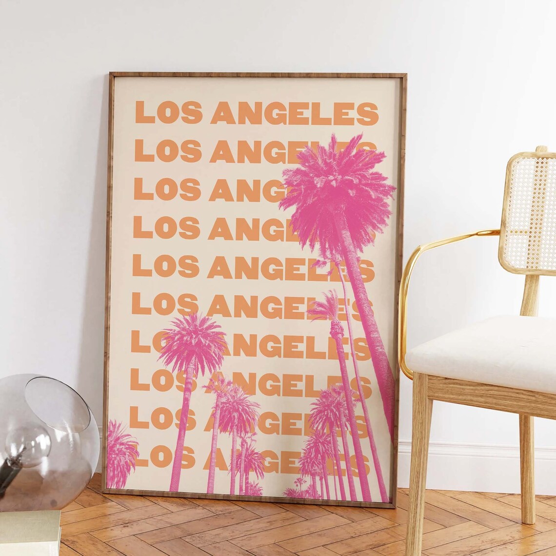 Los Angeles Palm Trees Retro Travel Art Poster for California Decor - Image 3
