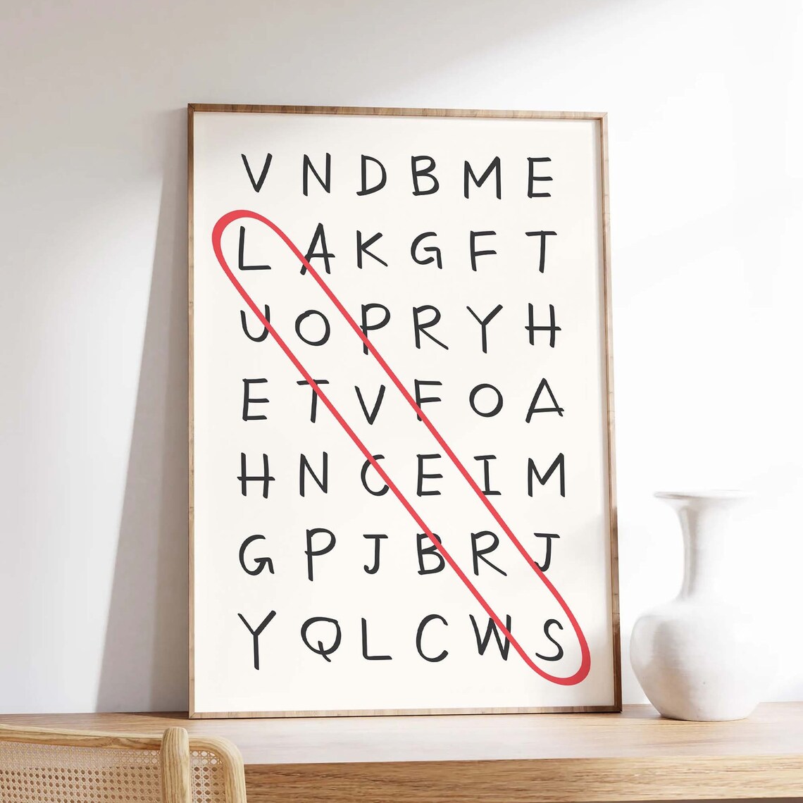Word Search Love Puzzle Retro Find The Word Valentines Wall Print - Image 4
